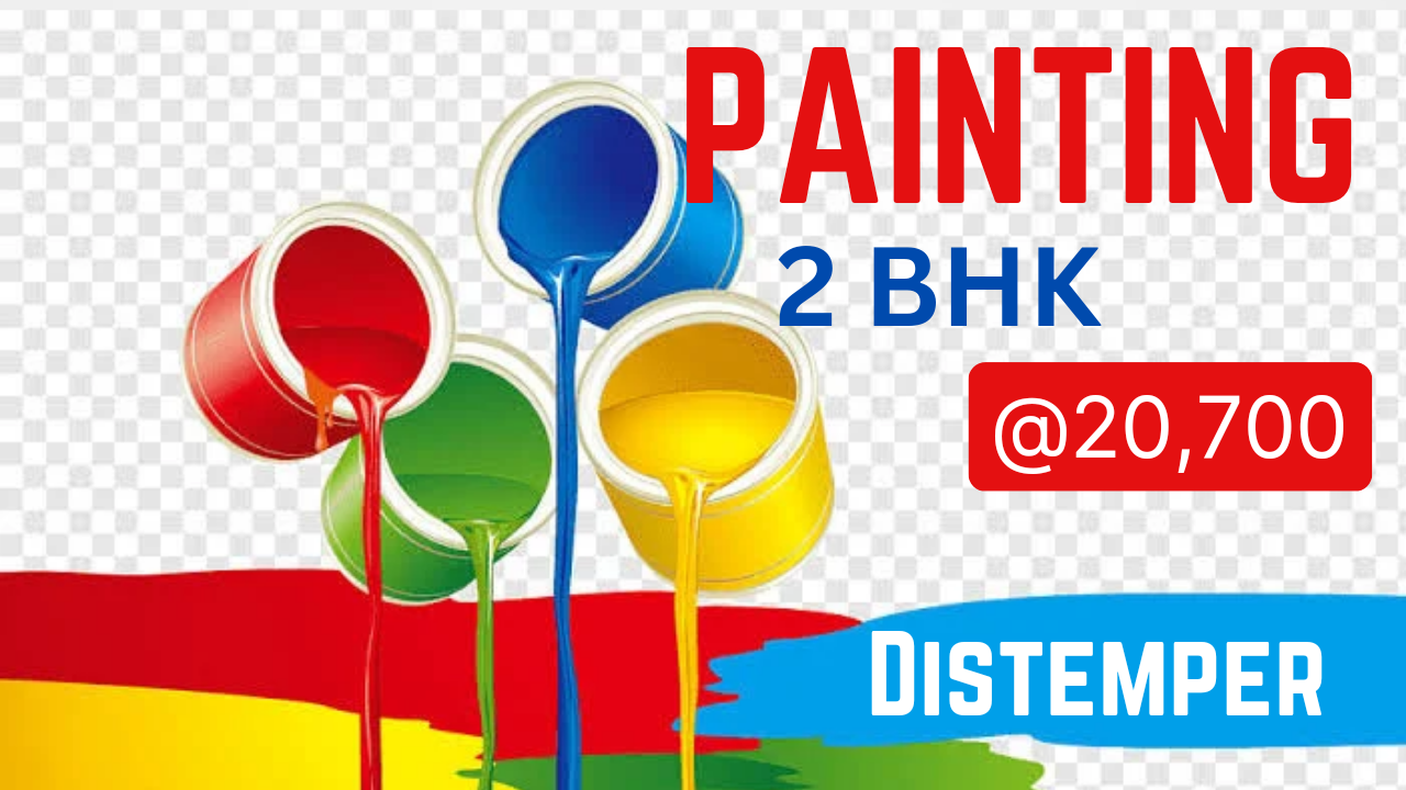 2 bhk distemper repainting @ 18,000 Rs