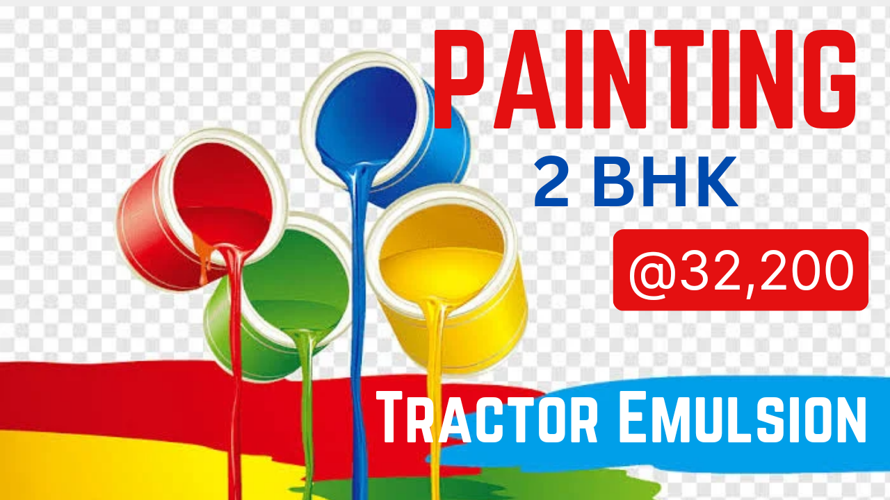 2 BHK Tractor Emulsion RePainting @ 24,000 Rs