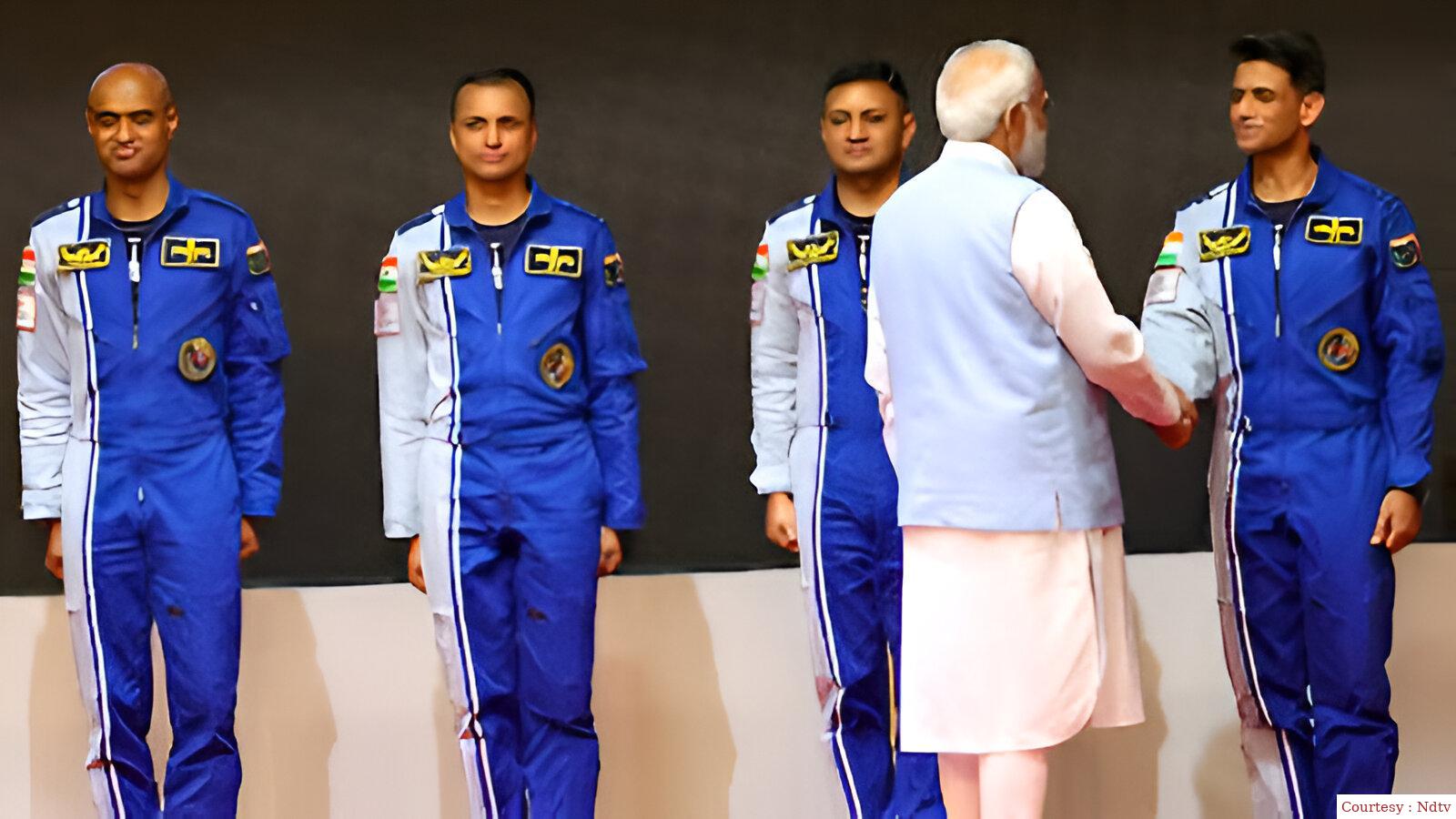 गगनयान के 4 एस्ट्रोनैट्स के नाम घोषित।