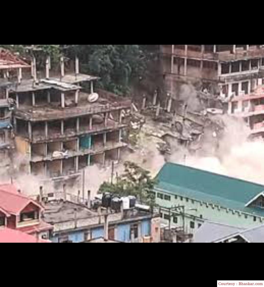 7 buildings fall one after the other in 30 seconds in Kullu