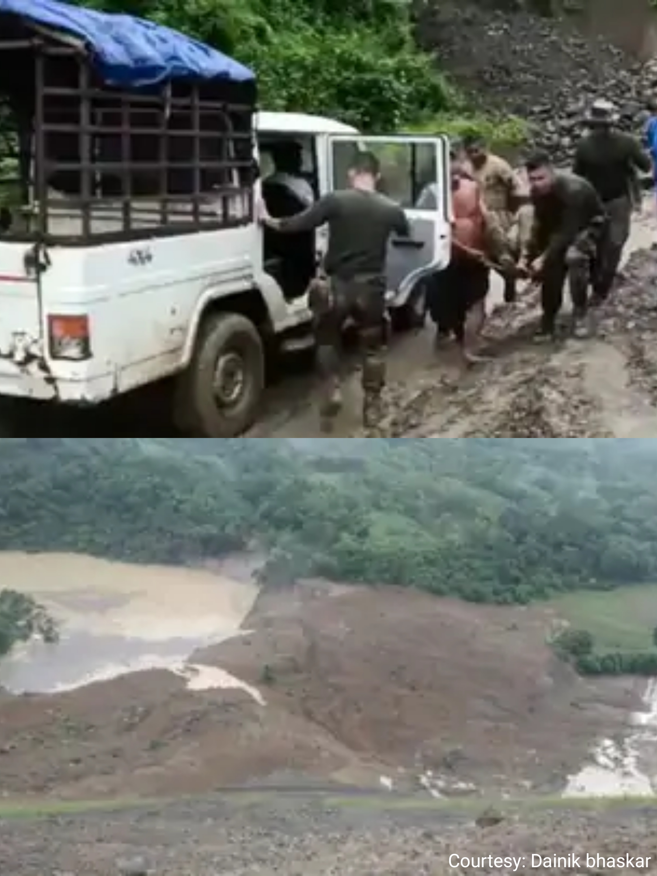 Due to heavy rains in Manipur, Dhas Army Camp in Landslide, 7 soldiers found in the rescue,