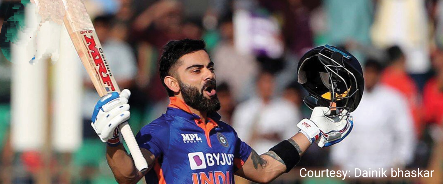 Virat Kohli scored 46th century of ODIs.