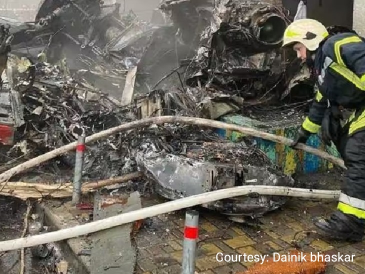 Helicopter crashed in Ukraine, 18 people including Home Minister died.