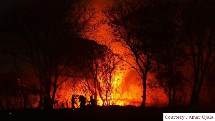 A fierce fire in Kochi city.
