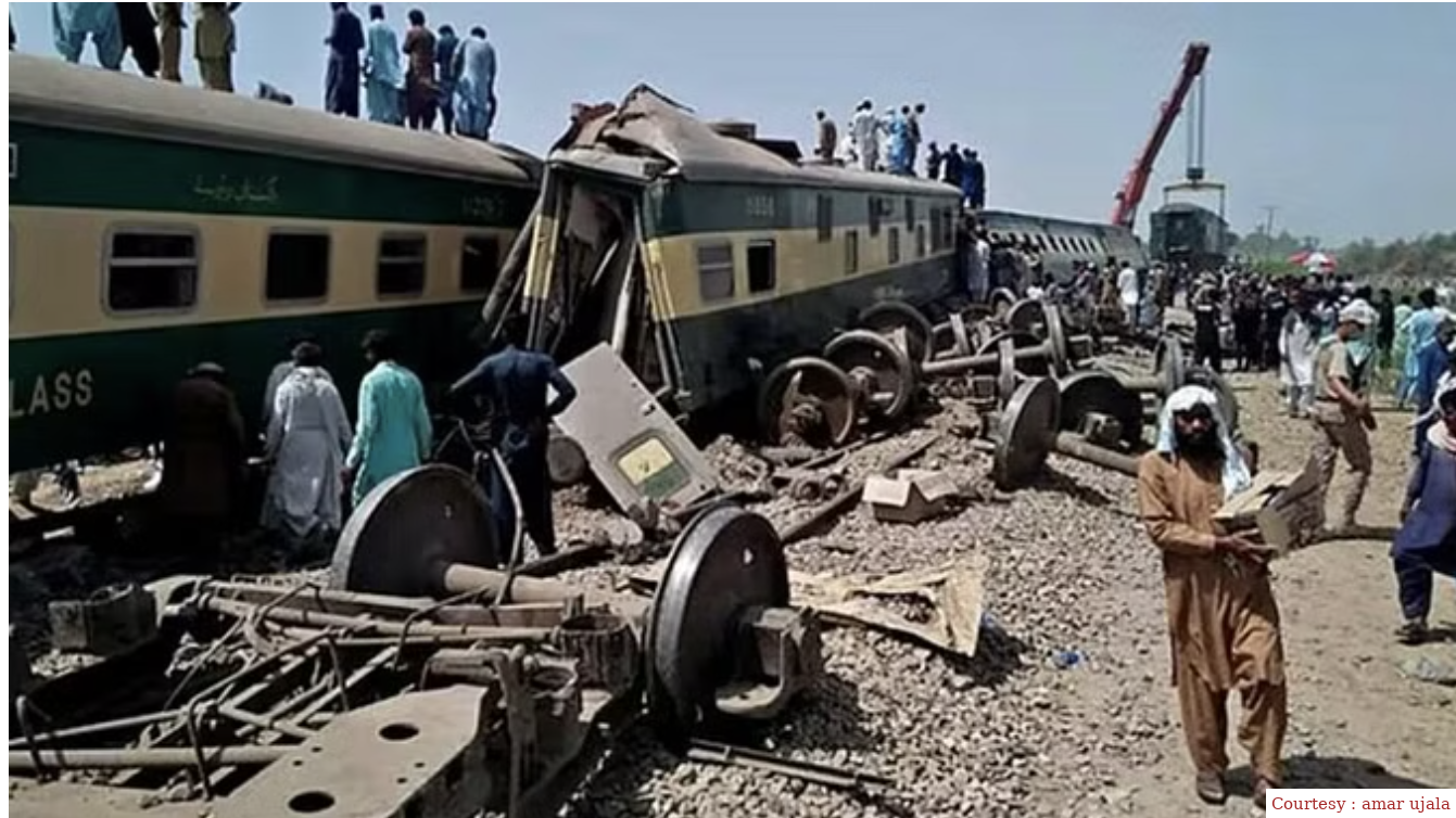 Accident: 10 coaches of Hazara Express in Pakistan, 25 deaths, 80 injured.
