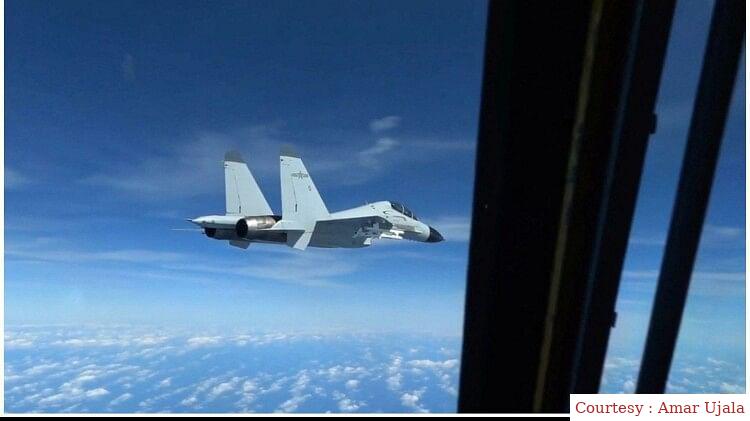 Aggressive maneuvers of a Chinese fighter aircraft near American military aircraft.