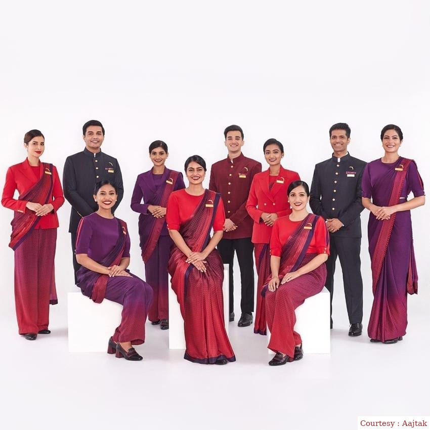 Air India dressed in Manish Malhotra dressed