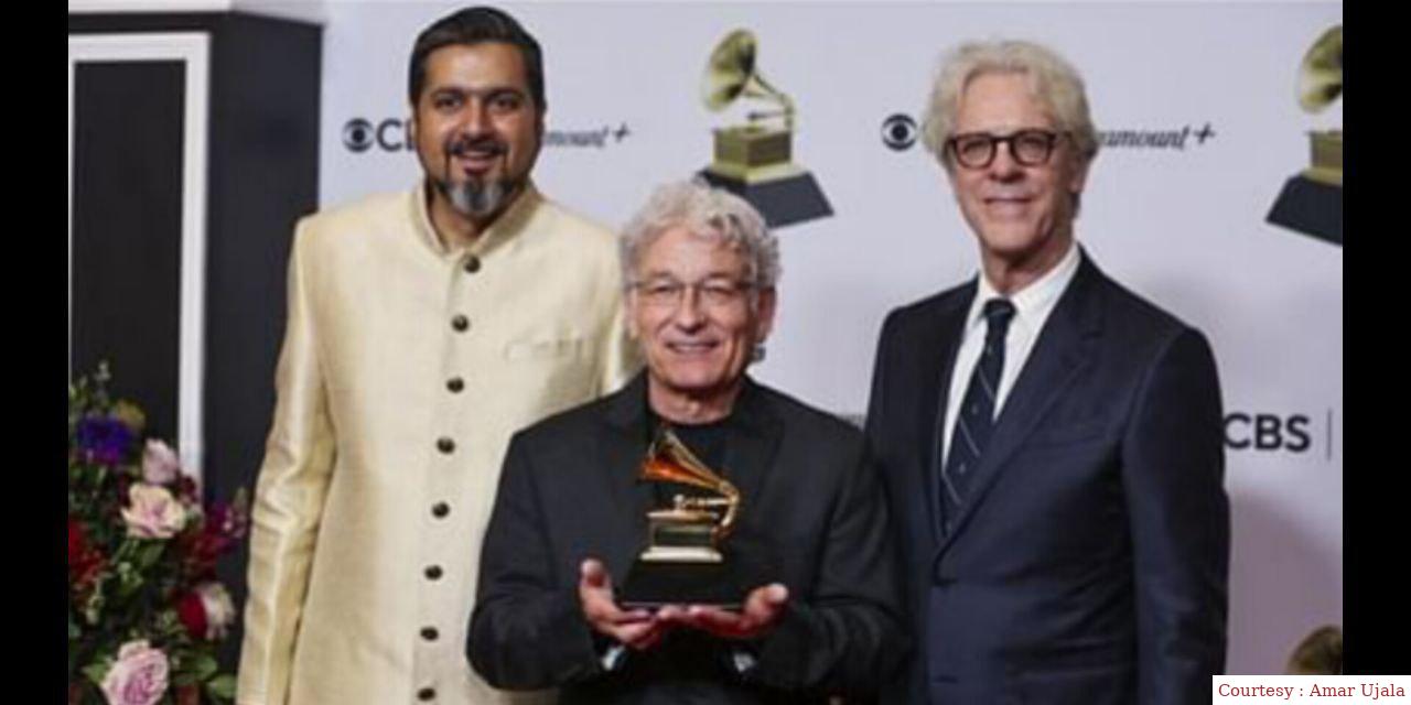 An Indian hoisted the glory at the Grammy Awards.