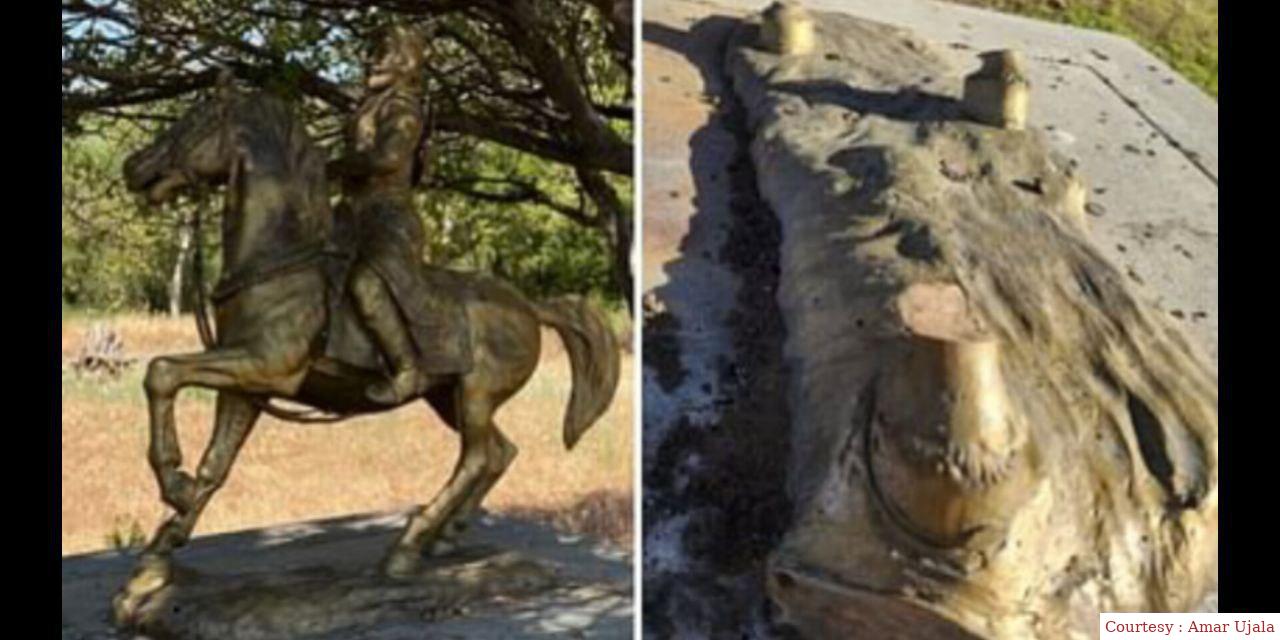 कैलिफोर्निया में शिवाजी की प्रतिमा का अपमान।