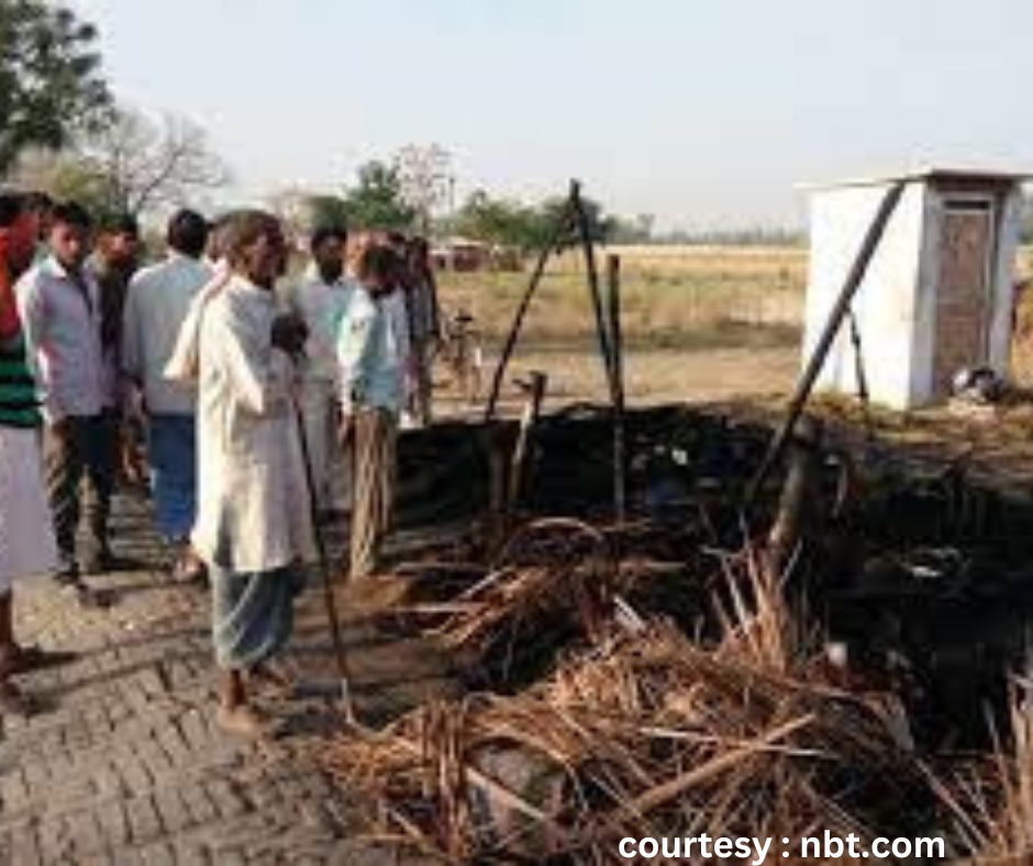 Annoyed husband caught fire in a drunken hut-tent