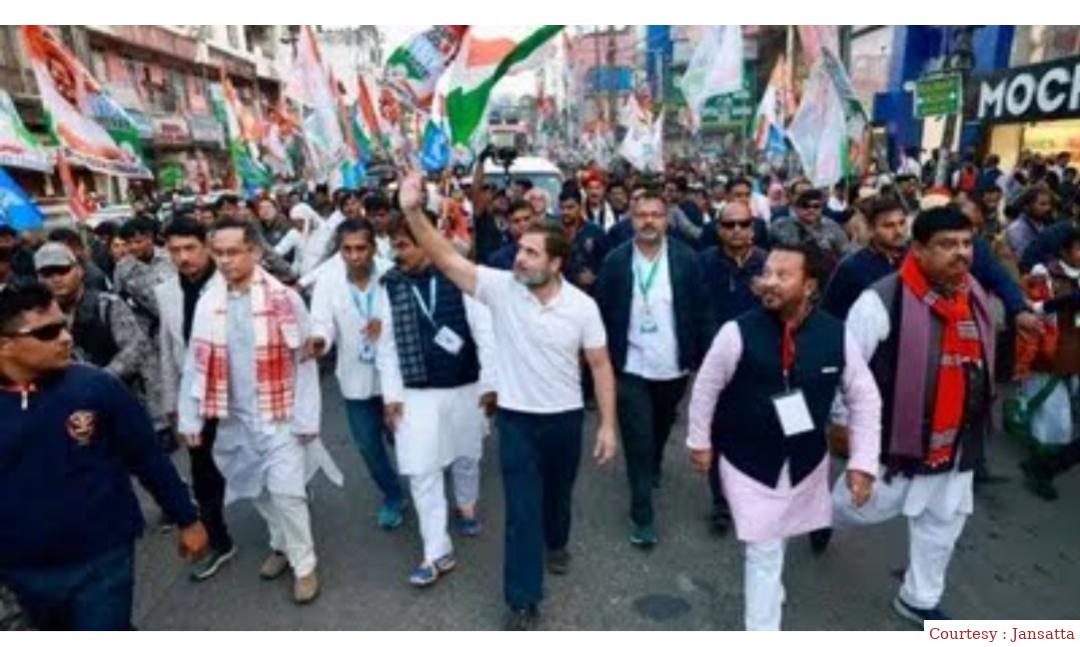 असम में भारत जोड़ो न्याय यात्रा के काफिले पर हमला।