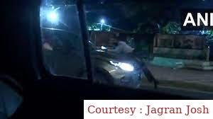 Bihar MP's driver driving the car for about 3 km in Delhi at night with man clinging to bonnet