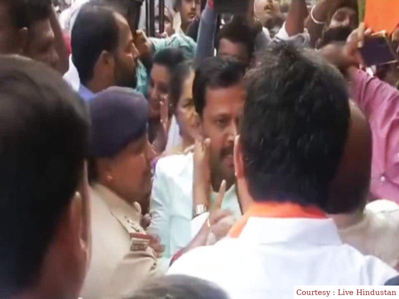 BJPs Parliament faced opposition from villagers in Mysore district.