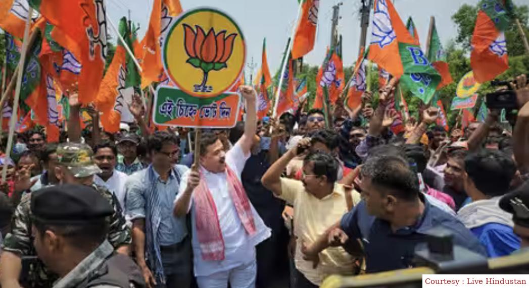 बंगाल में भाजपा के प्रदर्शन में बहुत अच्छा सुधार, 2018 का रिकॉर्ड तोड़ 8200 से अधिक सीटो पर जीत की दर्ज