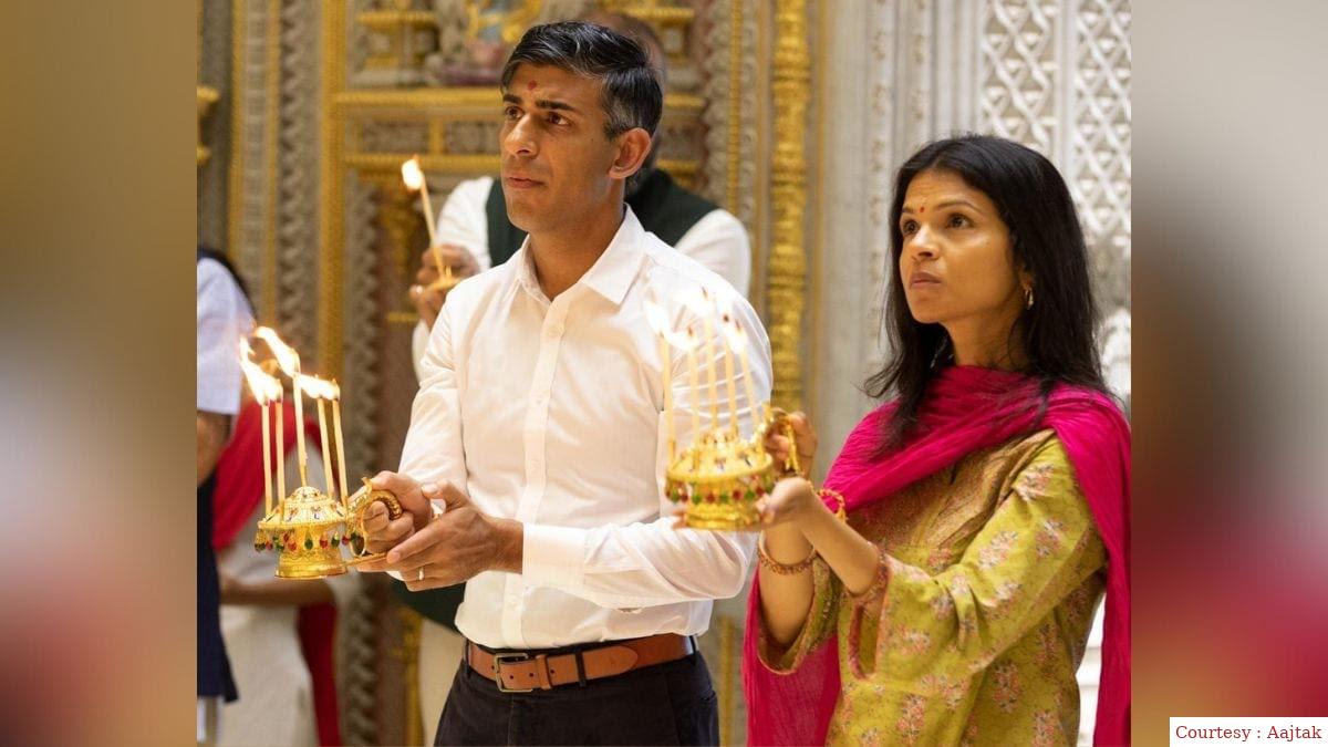 ब्रिटिश पीएम ऋषि सुनक ने पत्नी अक्षता के साथ अक्षरधाम मंदिर में दर्शन किए