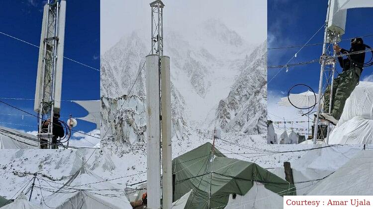 BSNL set up BTS tower in the highest battlefield.