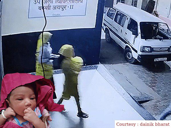 Child stolen from Jaipur Hospital, accused in CCTV camera.