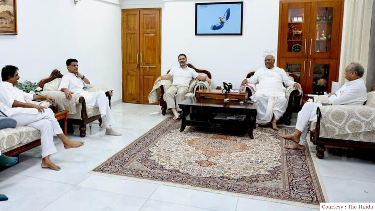 Congress President Mallikarjun Kharge meets Ashok Gehlot and Sachin Pilot