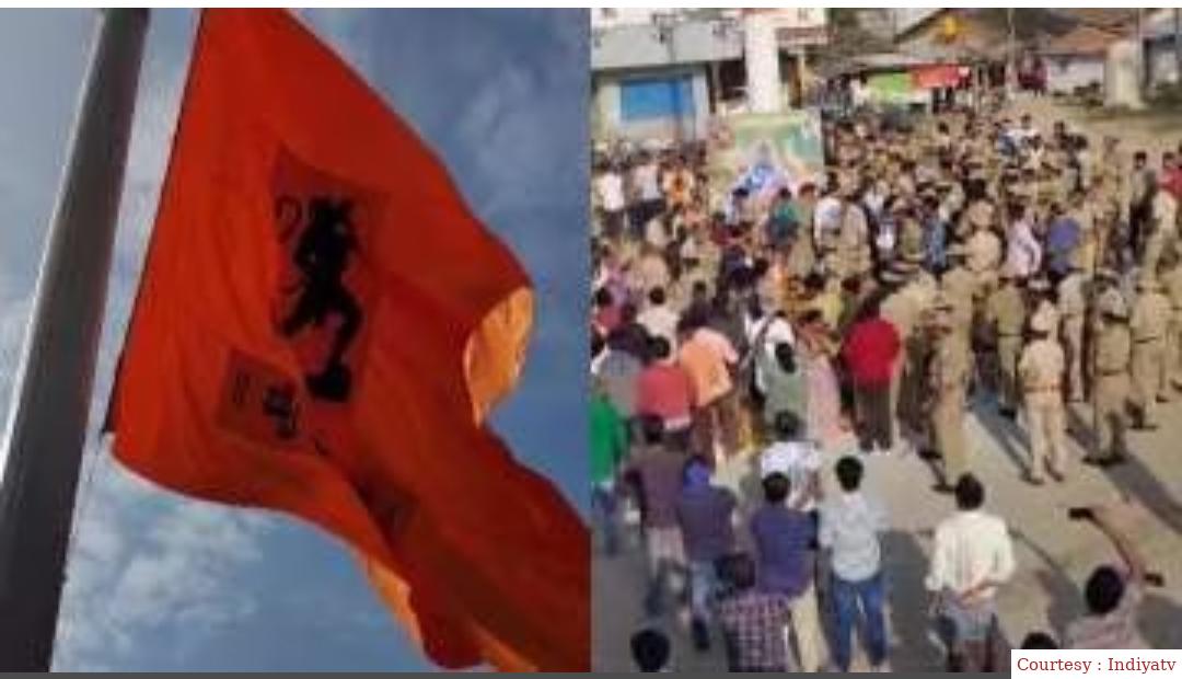 Controversy over 108 feet high Hanuman flag in Karnataka