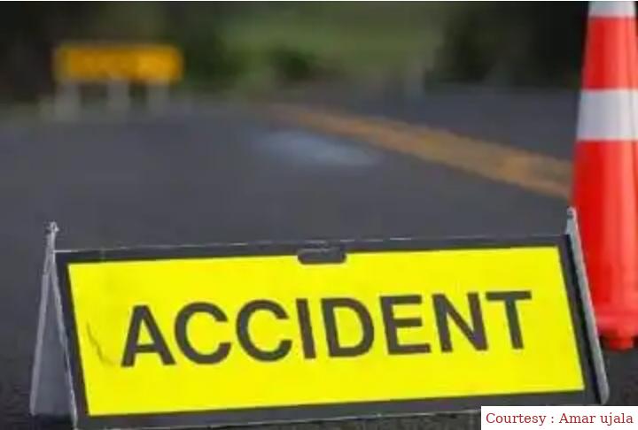 जवानों से भरी गाड़ी दुर्घटनाग्रस्त।