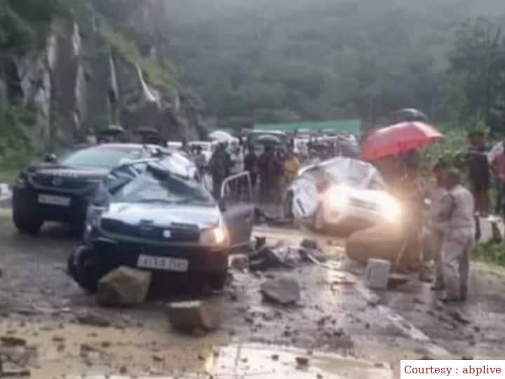 Disaster from falling rocks in Nagaland, crushed 3 cars, 2 killed.