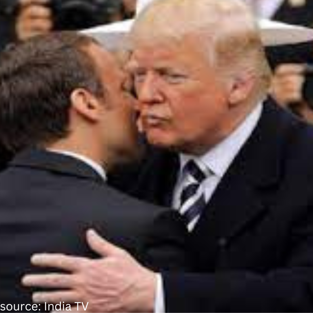 Donald Trump commented that French President Macron is kissing Xi Jinping's ass
