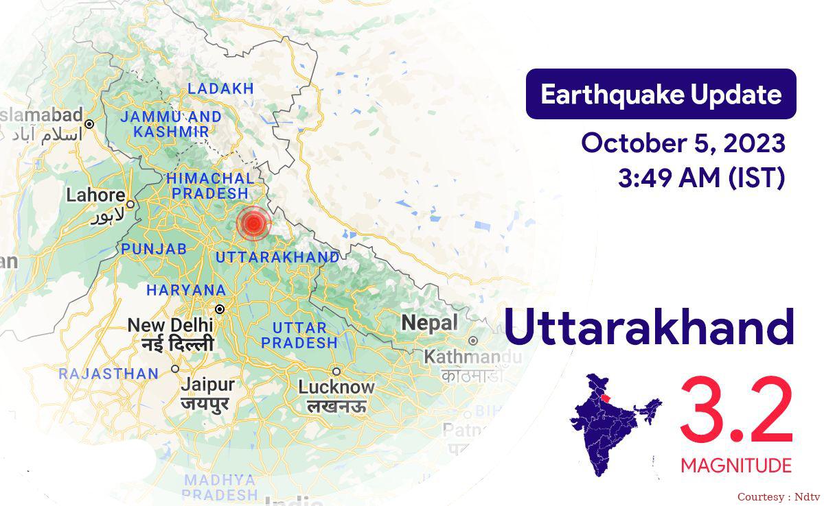 Earthquake in Uttarkashi in Uttarakhand, intensity 3.2