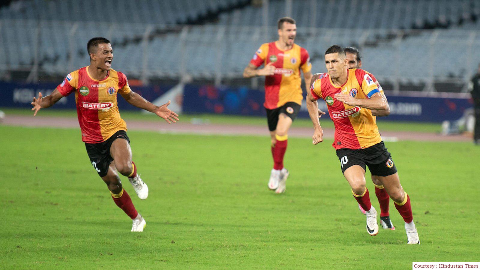 East Bengal was given the first win in the ISL season by two goals by Clitan Silva.