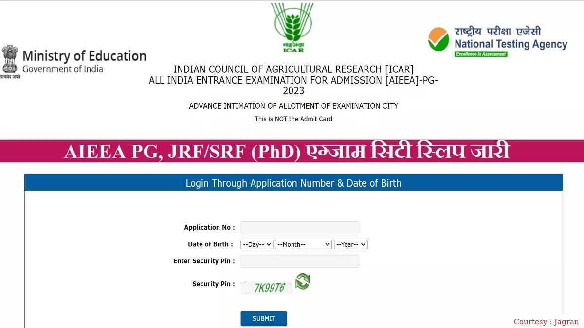 Examination City Slip and Admit Card released by NTA