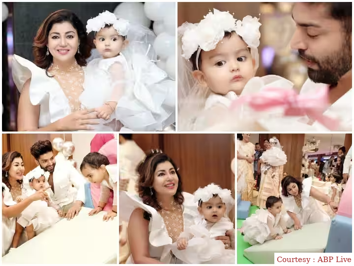 Famous couple Debina Banerjee and Gurmeet Chaudhary performed their daughters 1st birthday celebration
