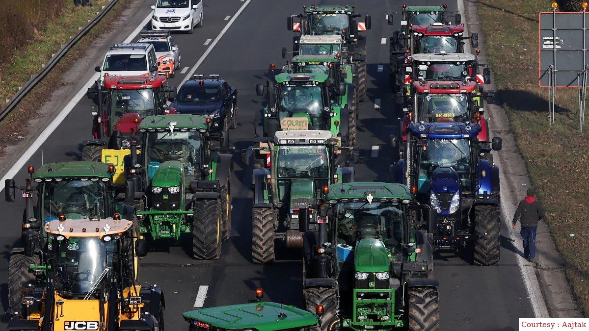 Farmers took to the streets in Belgium