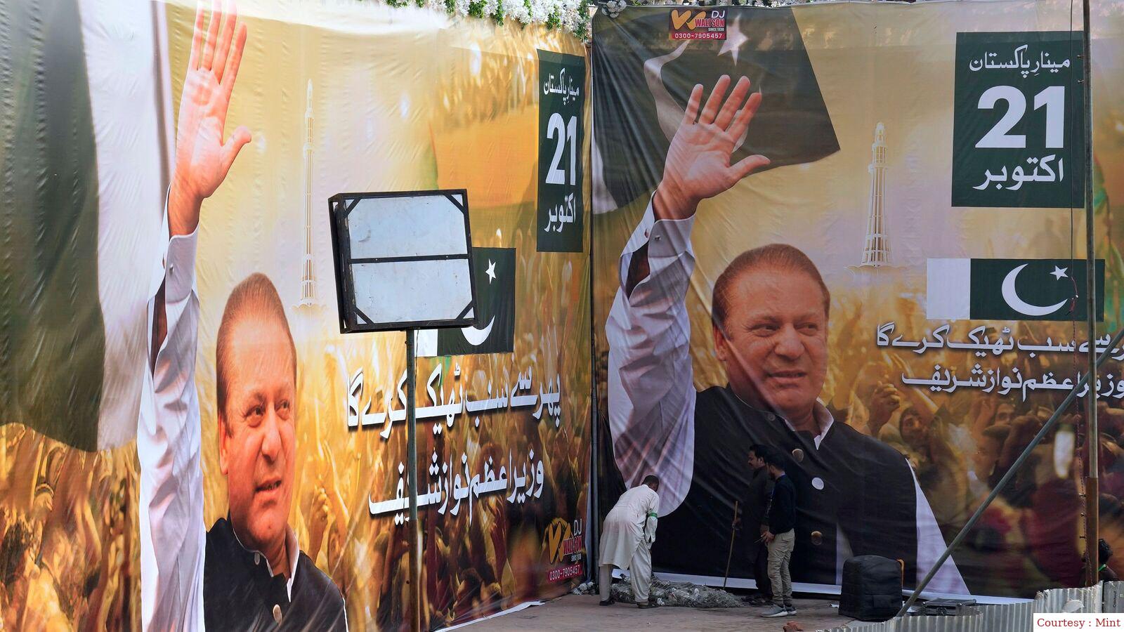 Former Prime Minister of Pakistan returned to Pakistan from Britain after 4-year-old self-disbursement.