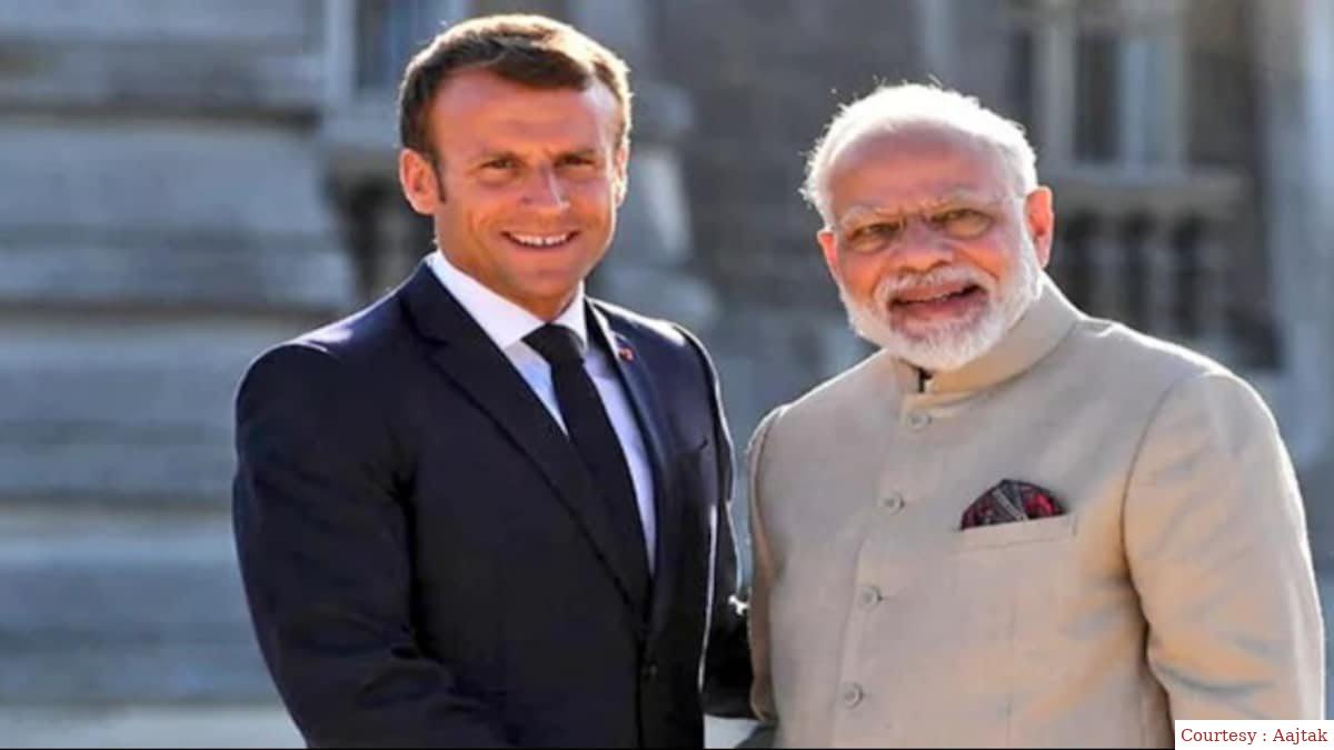 फ्रांस के राष्ट्रपति मैक्रो का भारत दौरा।