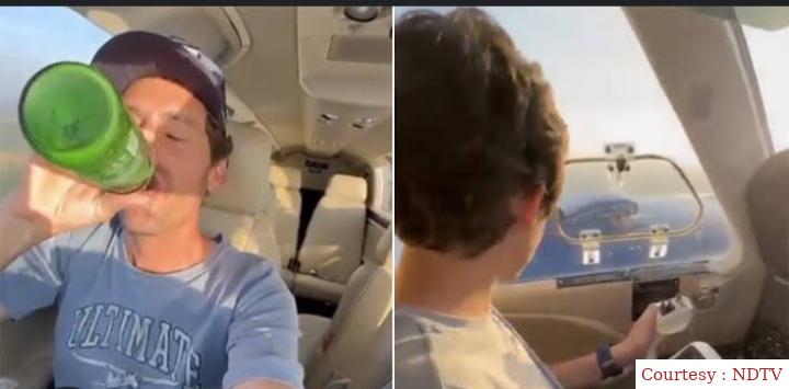 Give son control of aircraft, father was drinking beer, died in accident