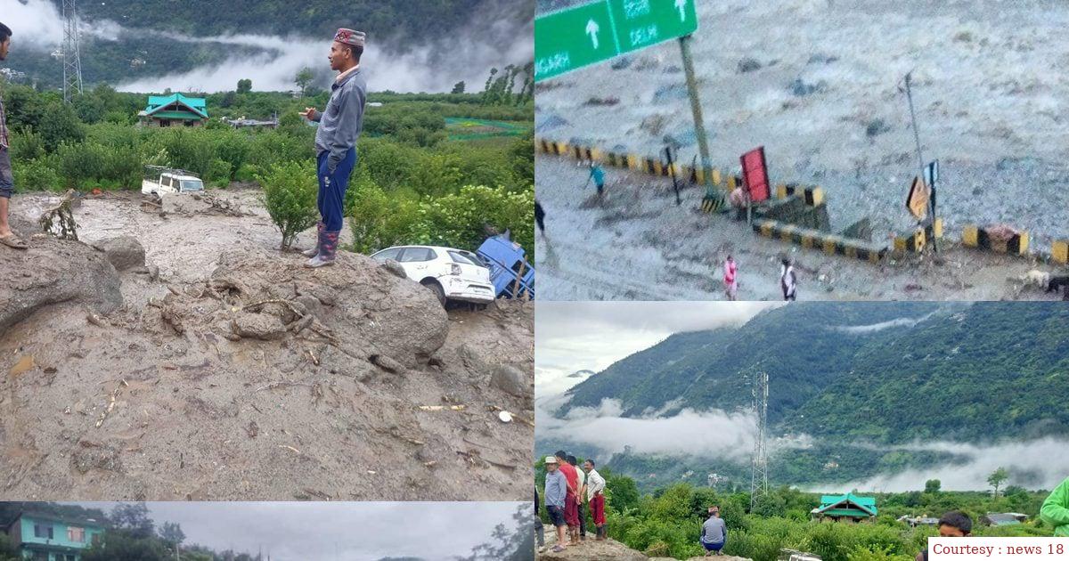 हिमांचल में एक बार फिर भारी बारिश ने मचाई तबाही, कई गाड़ियां बहीं,लोगों की मौत के साथ कई घायल।