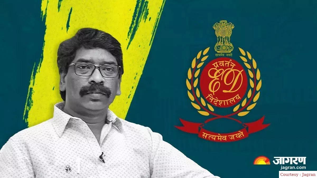 जमीन घोटाला मामले में हेमंत सारेन की ईडी से पूछताछ।