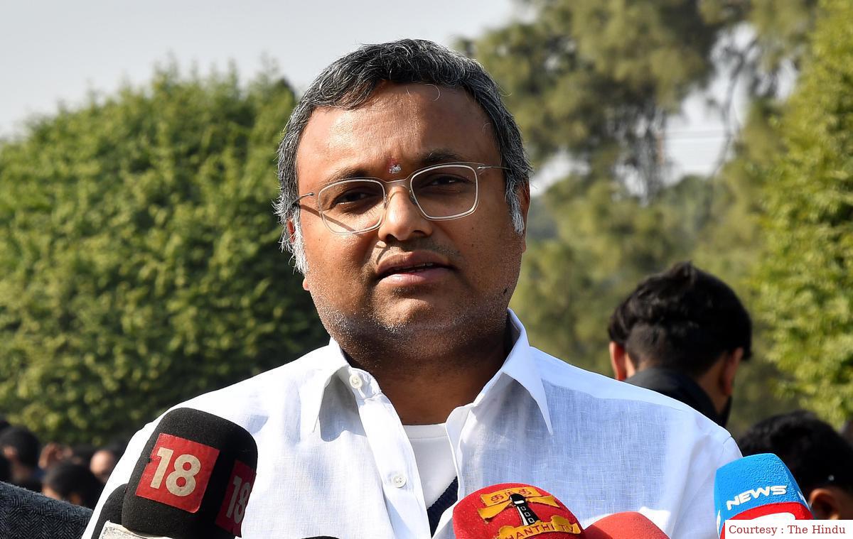 कार्ति चिदंबरम की संपत्ति जब्त।