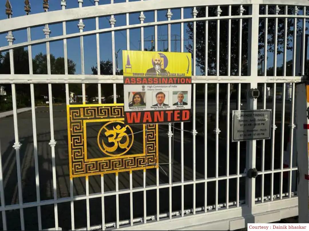 कनाडा में खलिस्तानियों ने मंदिर में की तोड़फोड़