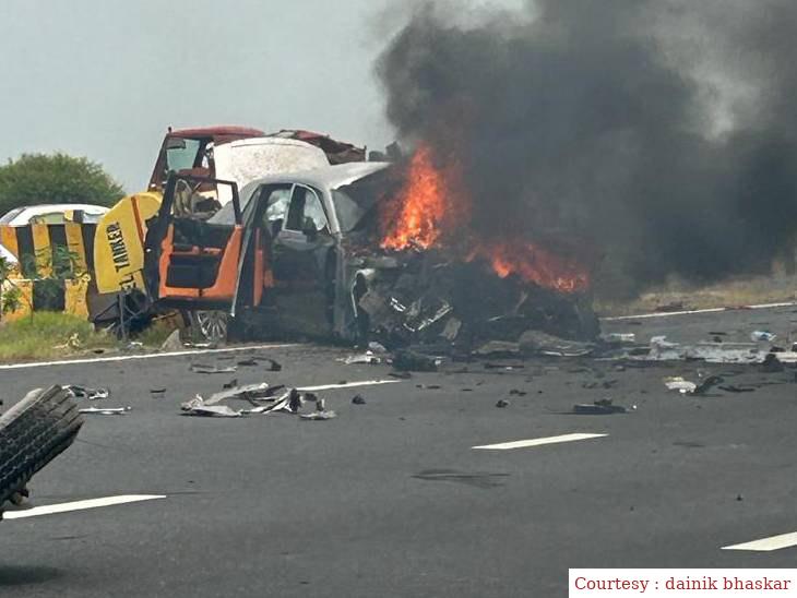 Kubera Group owner injured in a road accident, his car collided with a tanker, two people died.