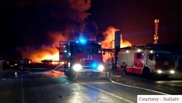 रूस में बड़ा हादसा, गैस स्टेशन में आग से 25 की मौत,66घायल