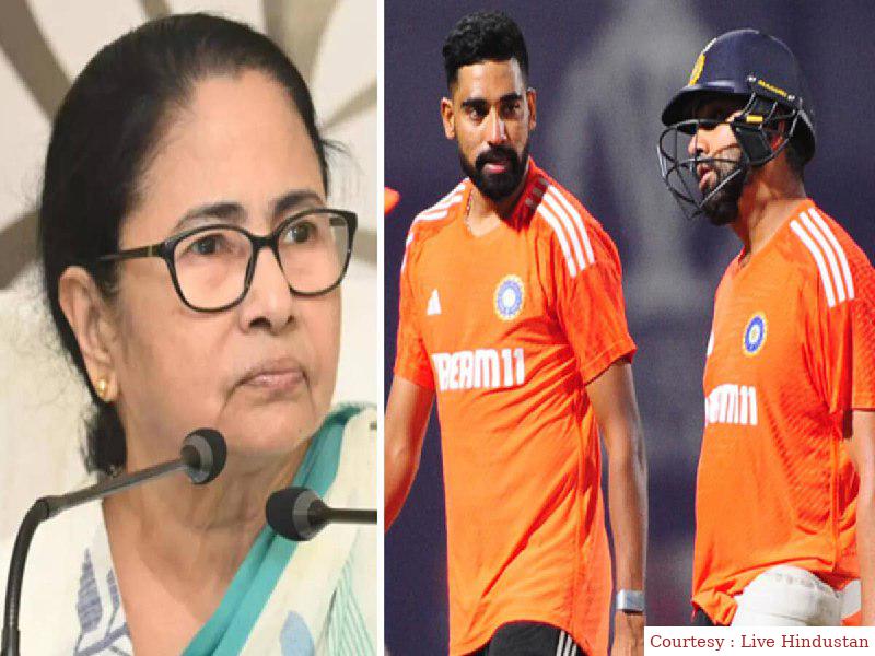 टीम इंडिया की नई प्रैक्टिस जर्सी में भगवा रंग देख कर भड़की ममता बनर्जी।