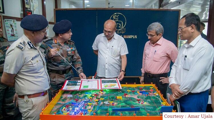 म्यांमार सीमा की फेंसिंग के लिए सीएम और बीआरओ ने की मणिपुर में बैठक ।