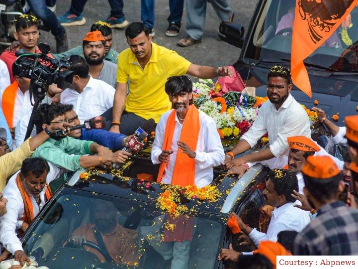 मराठा आरक्षण को लेकर मनोज जरांगे का विरोध मार्च।