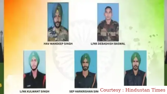 Name of five soldiers killed in terrorist attack release by Indian army