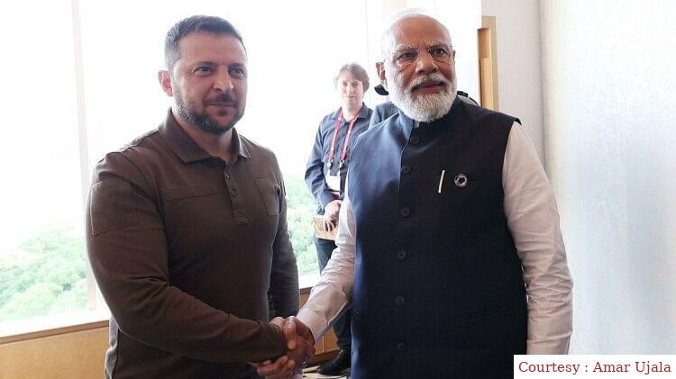 यूक्रेन के राष्ट्रपति से नरेंद्र मोदी की द्विपक्षीय बैठक।