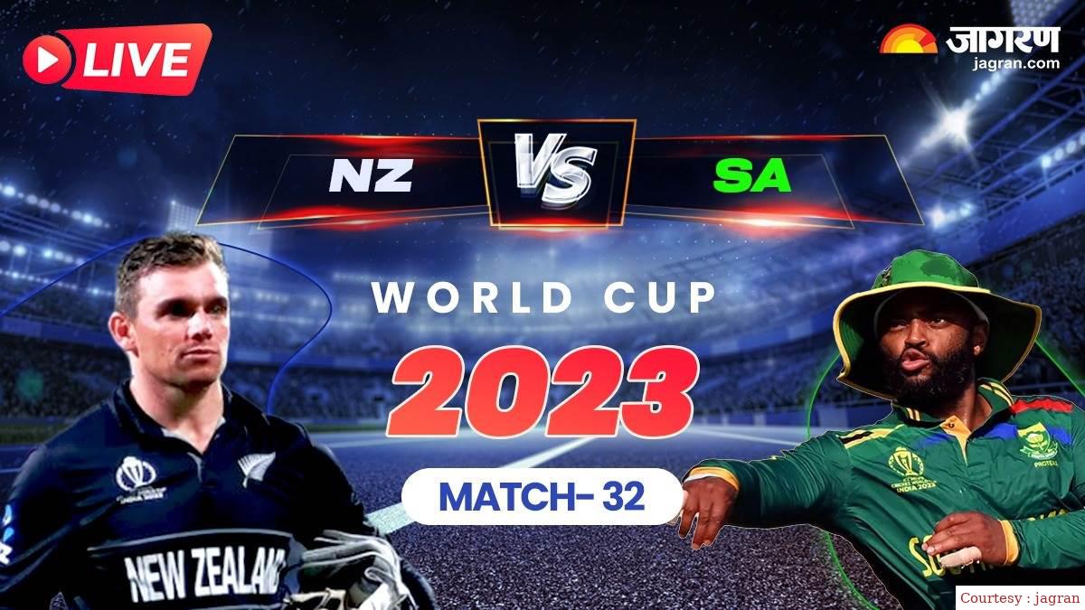 New Zealand and South Africas tough fight, New Zealands first wicket fell.