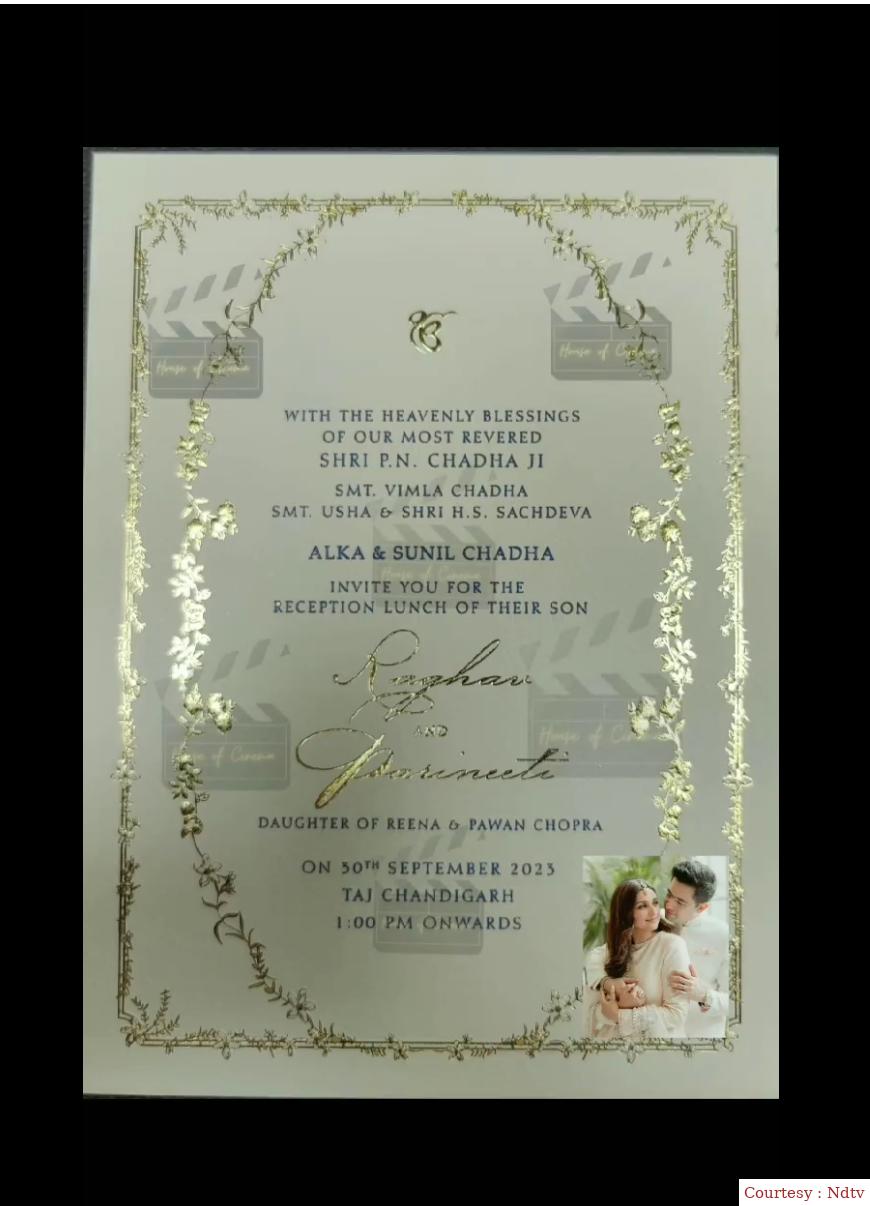 Parineeti Chopra and Raghav Chaddha will be married on 30 September.