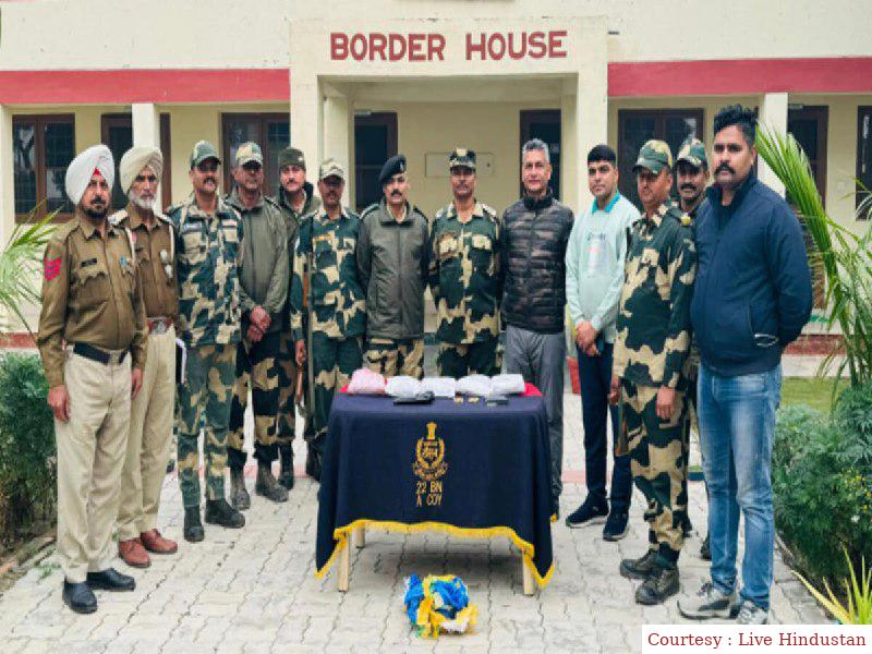 Pistols and drugs sent from Pakistan to India via drone.