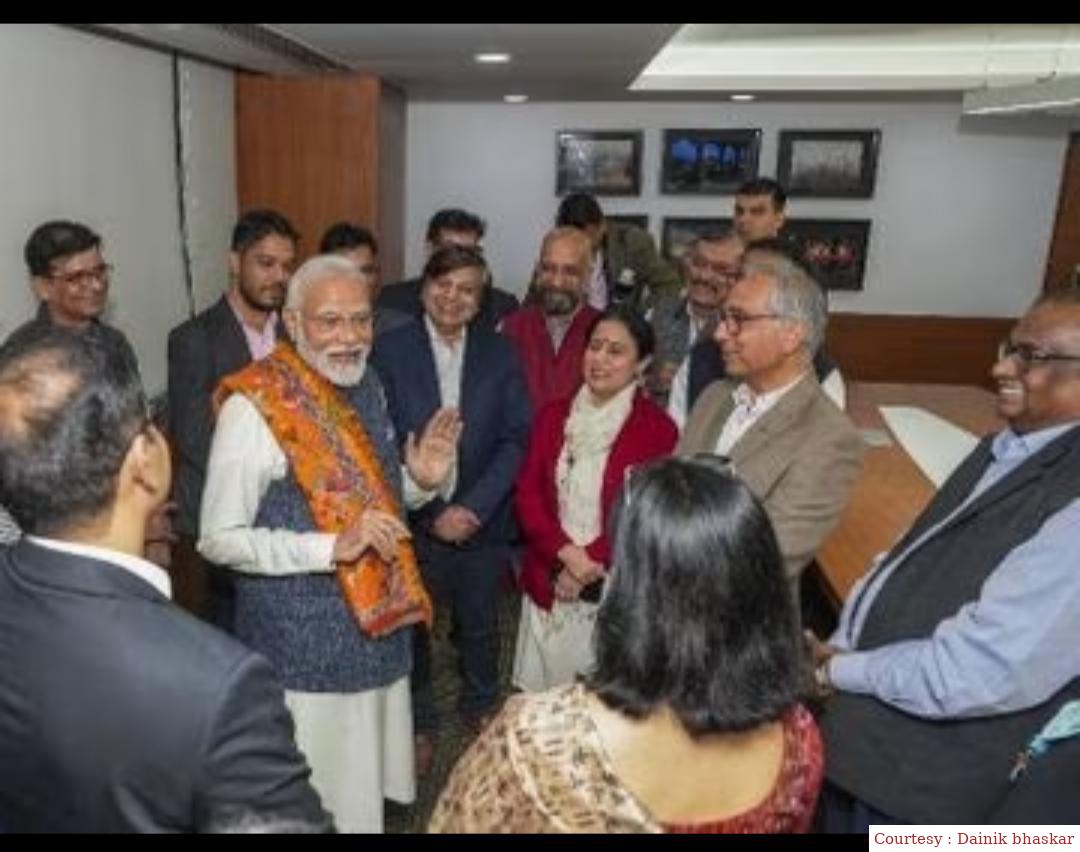 PM Modi reached the office of news agency PTI.