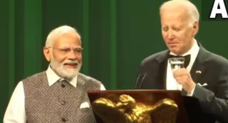 PM Modi toasted with ginger ale at State Dinner and laughed at Joe Biden